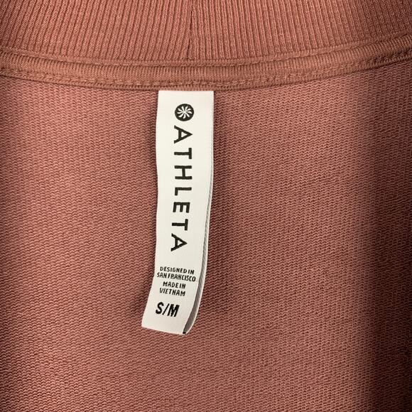 Athleta Lotus Wrap Cardigan Open Front Short Sleeve Dark Plum Women's S M - Picture 3 of 8